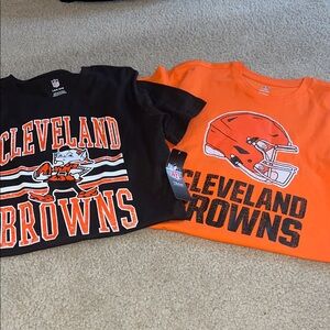 NFL Cleveland Browns Kids Short Sleeve Tees in Orange and Black